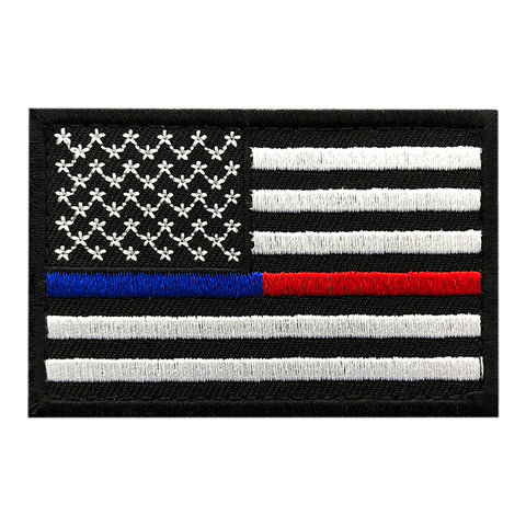 American Flag Thin Blue and Red Line Patch