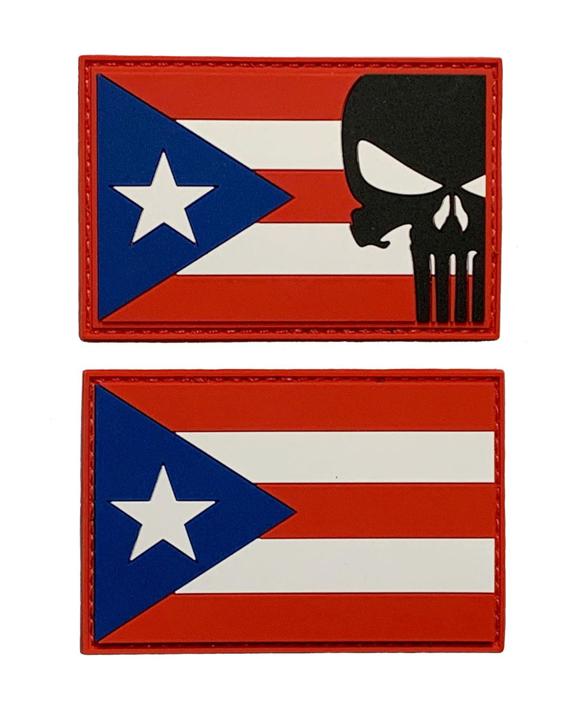 Puerto Rico Flag Punisher Tactical Patch [2PC Bundle - 3D-PVC Rubber-P –  MILTACUSA