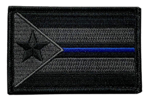 Puerto Rico Flag Police Thin Blue Line Patch [“Hook Brand” Fastener -3.0 X 2.0 -PR11A]