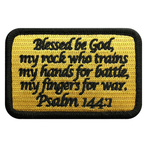 Gold Psalm 144:1 Religious Bible Verse Patch