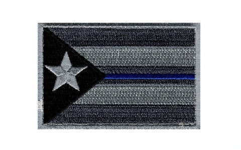 Puerto Rico Flag Thin Blue Line Patch (Iron On)