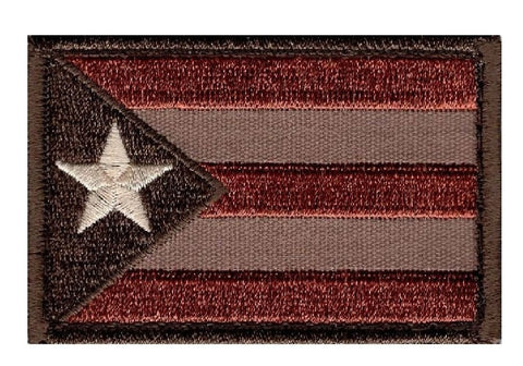 Puerto Rico Flag Embroidered w/ Velcro Morale Patch Gray, Black & White Versi