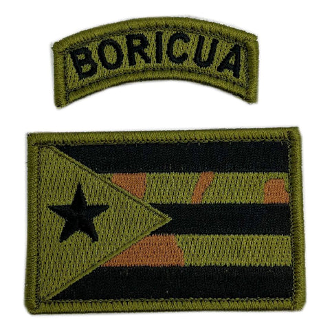 Puerto Rico State Flag Boricua Patch [2PC Bundle - Hook Fastener Backing - PC1,2]