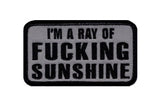 I'm A Ray of Sunshine Patch (Embroidered Hook) grey