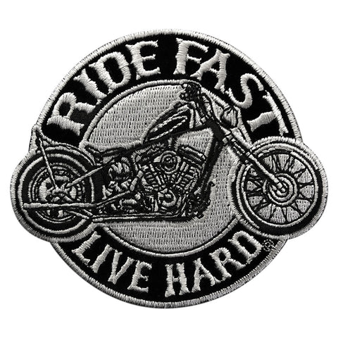 Ride Fast Live Hard Motorcycle Patch
