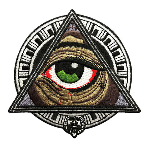 Miltacusa Mayan Geometric Blooding Eye Patch (Iron on -sew on Patch 3.5 inch)