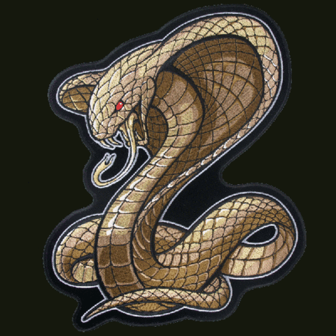 Miltacusa Cobra Snake Embroidered Patch (Iron on Sew on - 4.0 X 3.0 MS7)