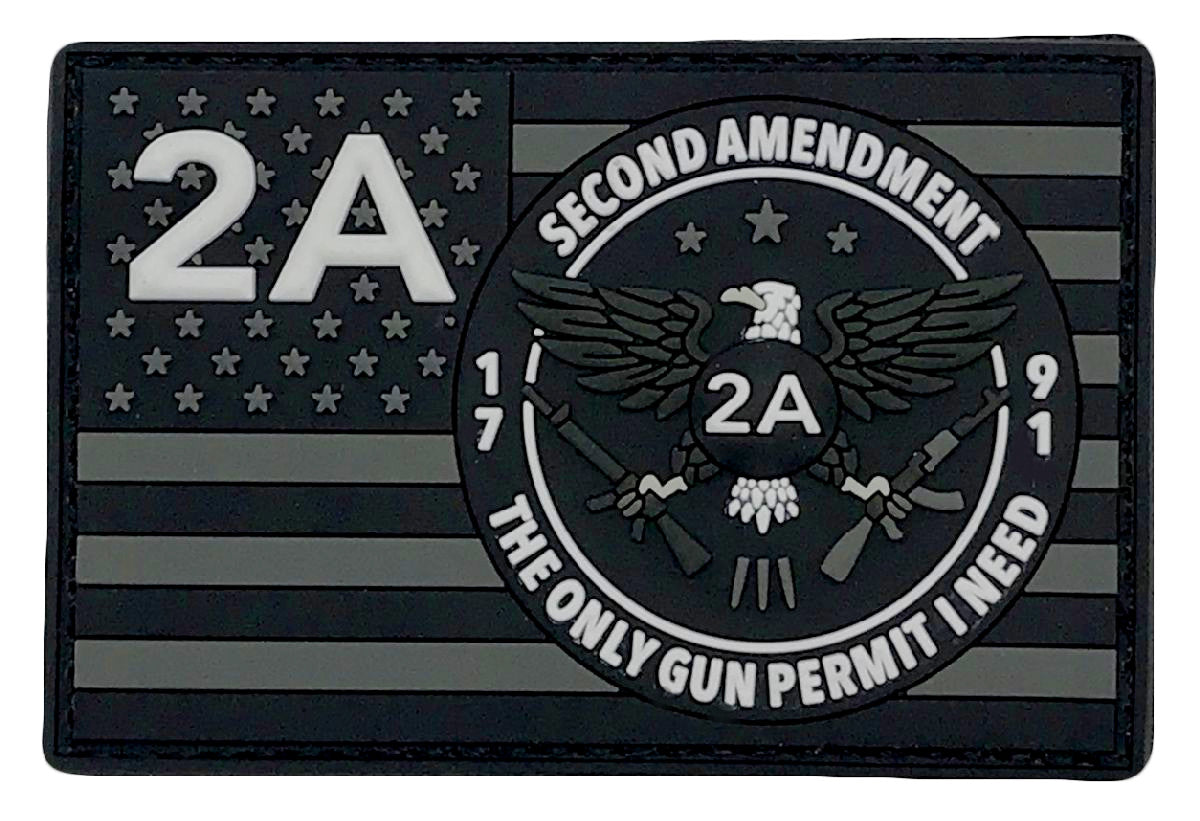 Gun Permit 2A 2nd Amendment 1791 Patch [3.0 X 2.0 inch -PVC Rubber-“Ho ...