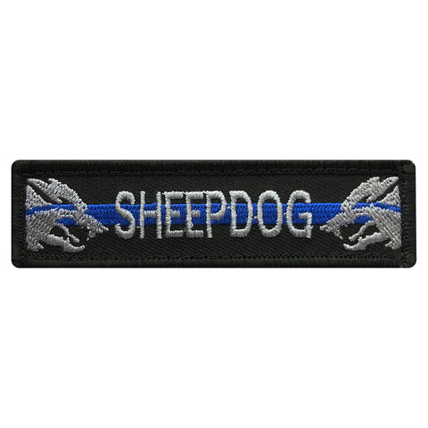 Sheepdog Thin Blue Line Police Patch (Embroidered Hook)