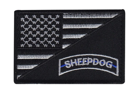 Sheepdog American Flag Thin Blue Line Police Patch