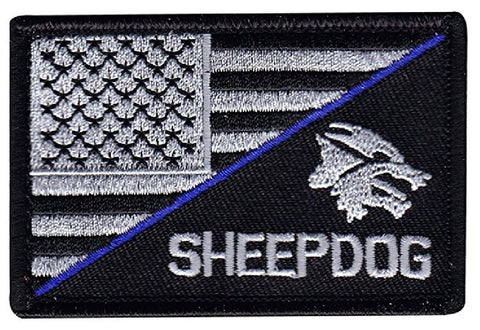Sheepdog American Flag Thin Blue Line Police Patch