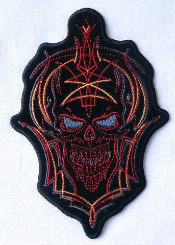 Skull Pin Stripe Patch