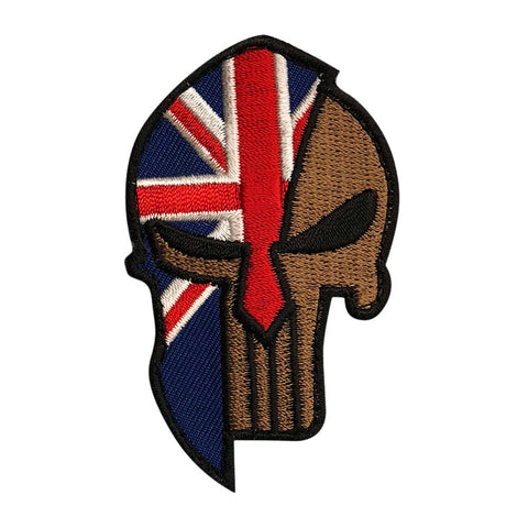 UK Spartan Helmet Punisher Skull Patch