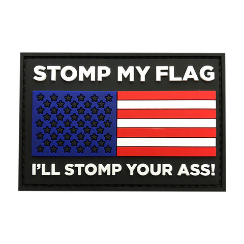 USA Stomp My Flag I'll Stomp Your Ass Patch