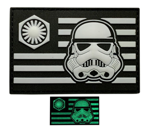 First Order Stormtrooper USA Flag Tactical Patch (3D PVC -Glow Dark -ST9)