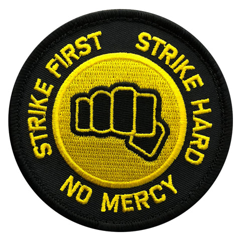 Strike First Strike Hard No Mercy Cobra Kai Karate Kid Movie Patch (Embroidered Hook)