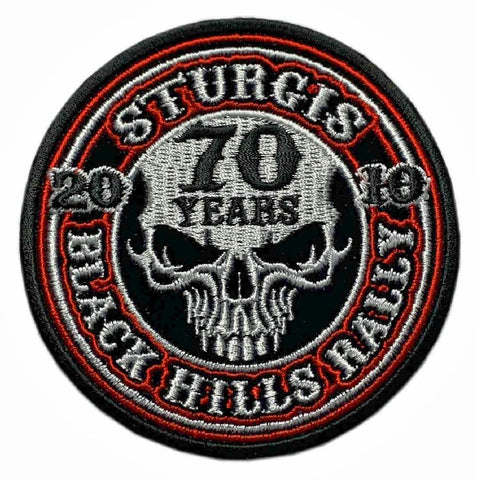 2010 Sturgis Rally 70th Anniversary Stencil Skull Patch [Iron on sew on -SP12]