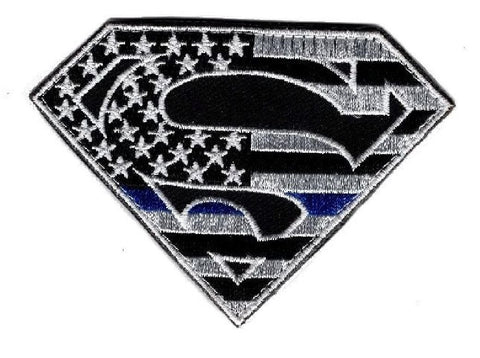 Superman American Flag Thin Blue Line Patch