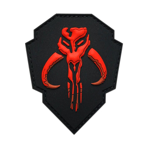 Mandalorian Bantha Skull Mercenary Mythosaur Shield Patch [3D-PVC Rubber -“Hook Brand” Fastener -SZ1]