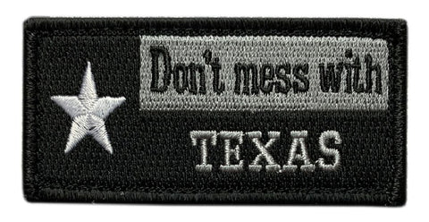 Texas Flag Don't Mess with Texas Patch [3.0 X 1.5 -"Hook Brand" Fastener -01Z]
