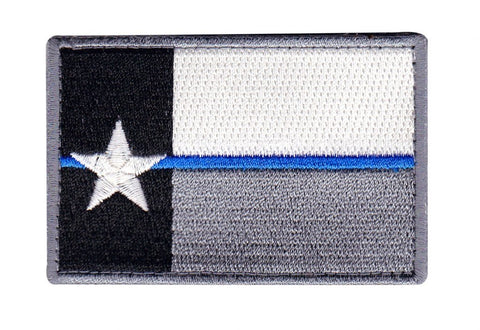 Texas Flag Thin Blue Line Patch (Embroidered Hook)
