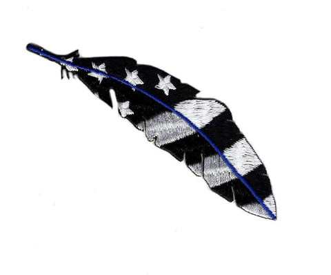 Thin Blue Line Police Feather Patch