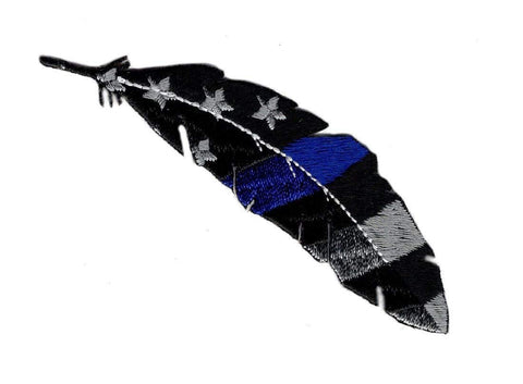 Thin Blue Line Police Feather Patch