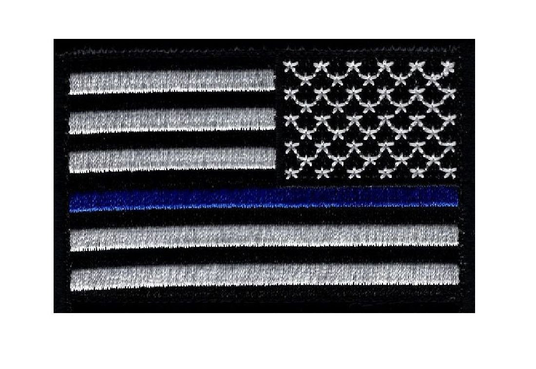 Blue Line Patch Reversed Thin Blue Line Patch (Embroidered Hook) – MILTACUSA