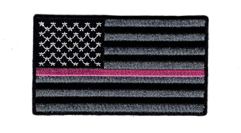 American Flag Thin Pink Line Breast Cancer Awareness Patch