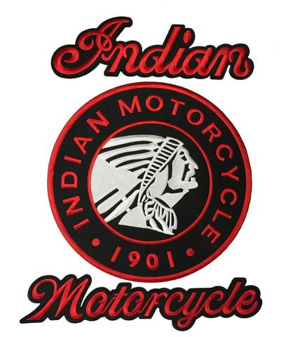 Indian Motorcycle JACKET VEST BACK PATCH Iron/ Sew On (3PC FULL SET)