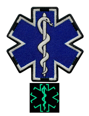 EMT Medic EMS Paramedic Patch [Glow Dark -“Hook Brand” Fastener -MG6)
