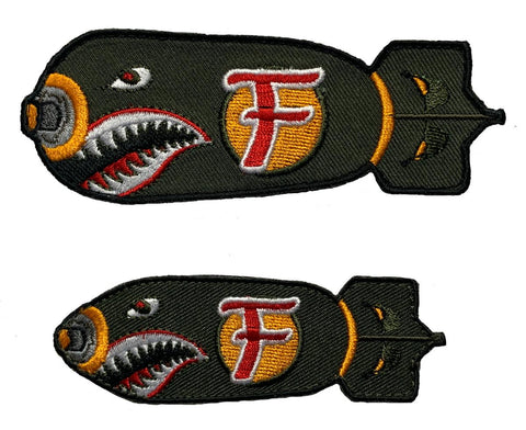 Dropping F Bomb WW 2 Style Patch [2PC Bundle “Hook Brand” Fastener-F9-FB8]