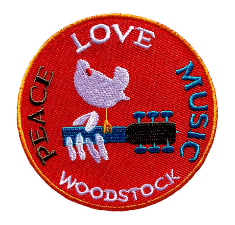Miltacusa Peace Love Music Hippie Woodstock Patch [Iron on Sew on-3.0 inch]