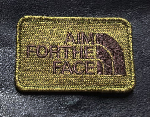 Aim for the Face Embroidered Morale Hook Fastener patch (3.0 x 2.0 MTA11)