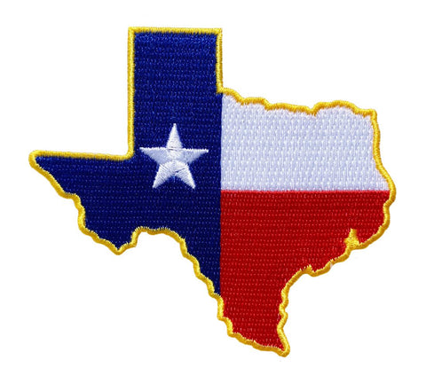 Texas TX State Flag Map Patch (3.25 X 3.0 inch -Iron on Sew on - TF8)