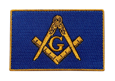 Masonic Flag Tactical Patch [Hook Fastener-3.0 X 2.0 inch -MS8]
