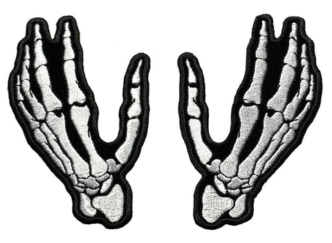 Skeleton Hands Left and Right Patch (2PC Iron on Sew on - LR1)