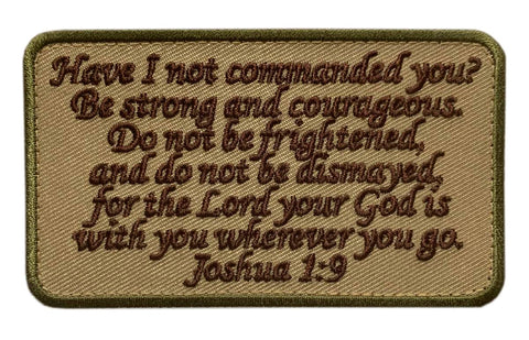 Joshua 1:9 Strong and Courageous Patch ["Hook Brand" Fastener -JP7]