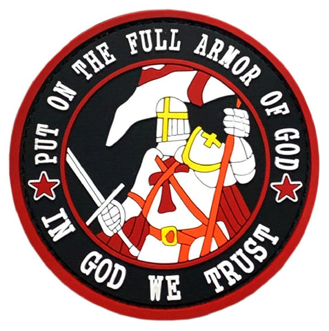 Put On The Full Armor in God We Trust Patch [3.0 inch - PVC Rubber- PA4}