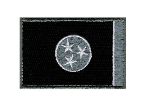 Tennessee State Flag Patch (Embroidered Hook) (Black/Grey)