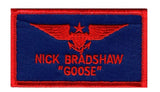 Top Gun Nick Bradshaw Goose Patch (Iron On) blue