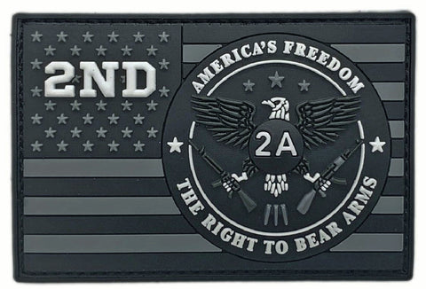 2nd Amendment The Right to Bear Arms Patch [3D-PVC Rubber-Hook Fastener Backing -BF3]