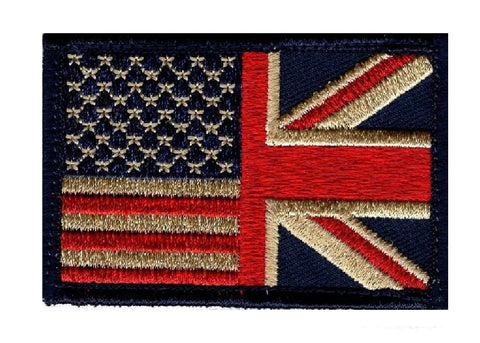 Usa Uk Flag Patch (Embroidered Hook)