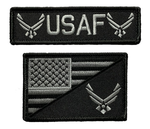 USA American Flag Air Force Patch (2PC “Hook Brand” Fastener - A1-A2)