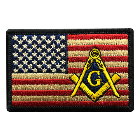 Masonic G Compass American Flag Patch