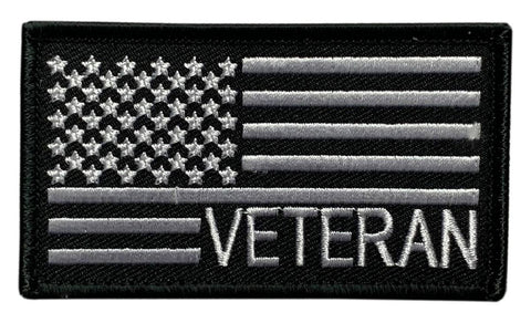 Veteran USA Flag Tactical Patch [“Hook Brand” Fastener - 3.5 X 2.0 V-8]