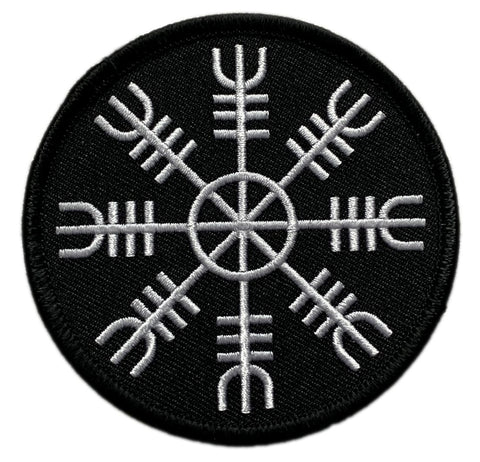 Helm of awe Viking Rune Patch [Iron on Sew on -3.0 X 3.0 inch -VR7]