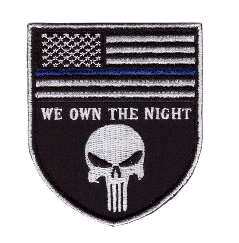We Own The Night Thin Blue Line Patch (Iron On)