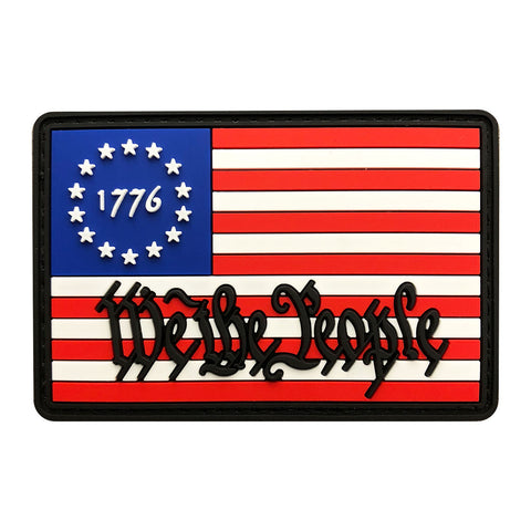 We The People Betsy Ross 1776 Flag US Constitution Patch PVC