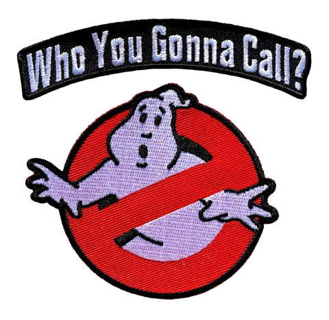 Ghostbusters Who You Gonna Call Patch (2pc Bundle Iron on Sew on -GB4)